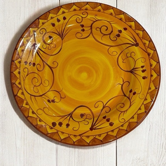 Pier 1 KARISTAN Dinner Plate 11.25" Earthenware Hand Painted Replacement EUC - Picture 1 of 5